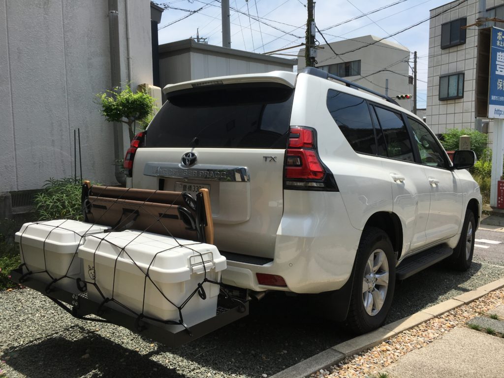 150系プラドにCURTヒッチキャリア装着 | Camping Lab.